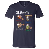 Harry Slothwarts Funny Birthday Gift Sloth V-Neck T-Shirt