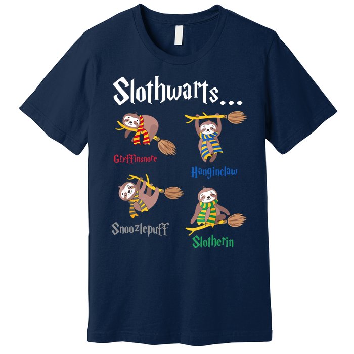 Harry Slothwarts Funny Birthday Gift Sloth Premium T-Shirt