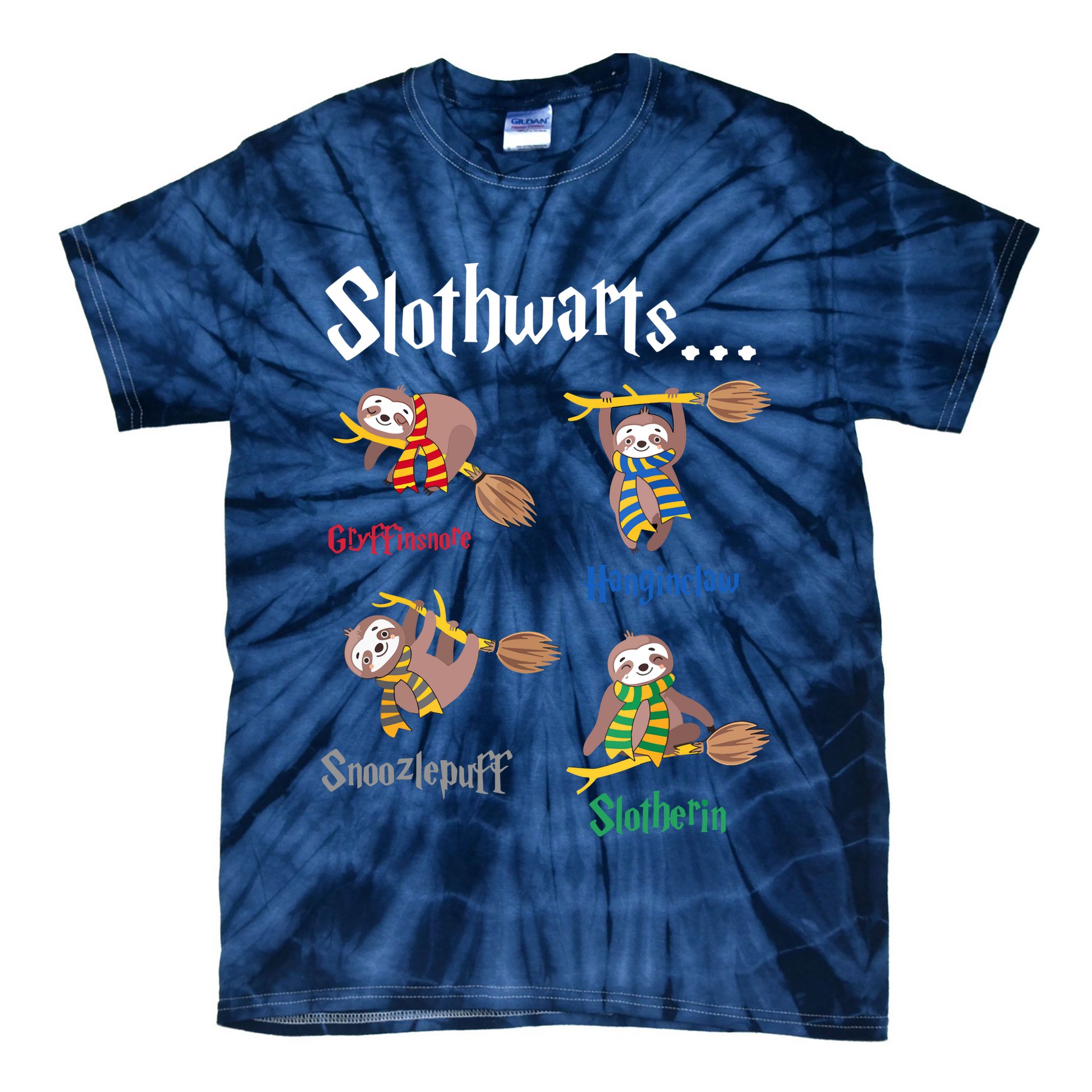 Harry Slothwarts Funny Birthday Gift Sloth Tie-Dye T-Shirt