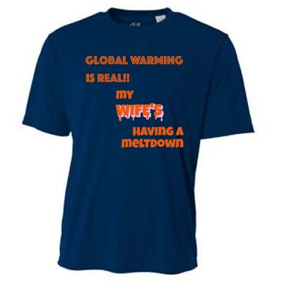 Husband/Wife Sarcasm,'s Funny Global Warming Cooling Performance Crew T-Shirt