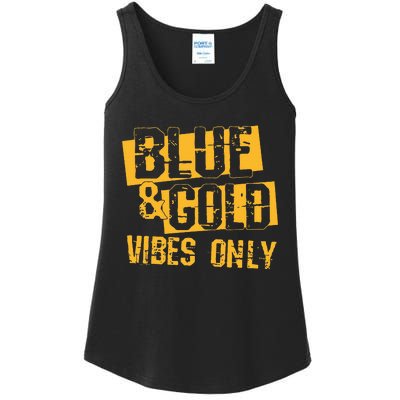 High School Football Game Day Crew Blue and Gold Ladies Essential Tank