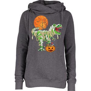 Halloween Shirts For Boy Dinosaur Trex Mummy Pumpkin Womens Funnel Neck Pullover Hood