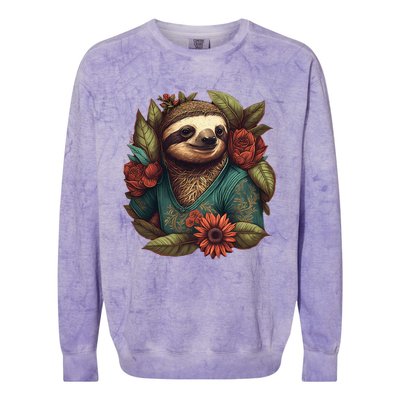 Happy-go-Lucky Sloth funny animal lover Colorblast Crewneck Sweatshirt