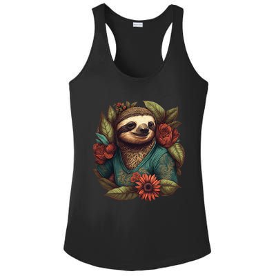 Happy-go-Lucky Sloth funny animal lover Ladies PosiCharge Competitor Racerback Tank