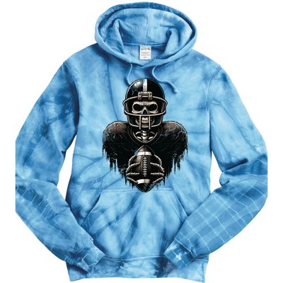 Halloween Skeleton Football Player Spooky Sports Graphic Tie Dye Hoodie