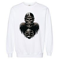 Halloween Skeleton Football Player Spooky Sports Graphic Garment-Dyed Sweatshirt