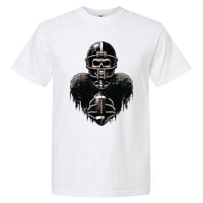 Halloween Skeleton Football Player Spooky Sports Graphic Garment-Dyed Heavyweight T-Shirt