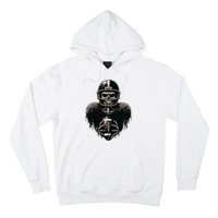 Halloween Skeleton Football Player Spooky Sports Graphic Hoodie