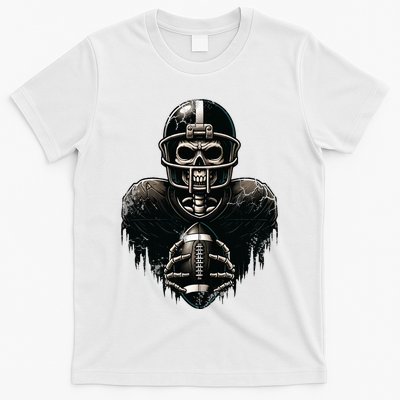 Halloween Skeleton Football Player Spooky Sports Graphic T-Shirt