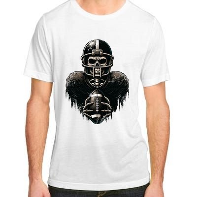 Halloween Skeleton Football Player Spooky Sports Graphic Adult ChromaSoft Performance T-Shirt