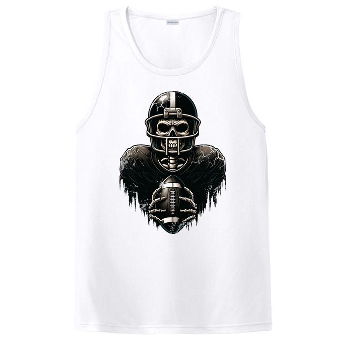 Halloween Skeleton Football Player Spooky Sports Graphic PosiCharge Competitor Tank