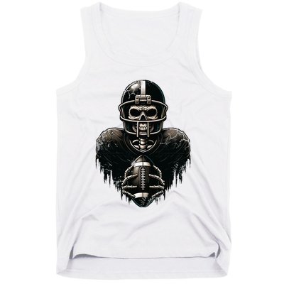 Halloween Skeleton Football Player Spooky Sports Graphic Tank Top