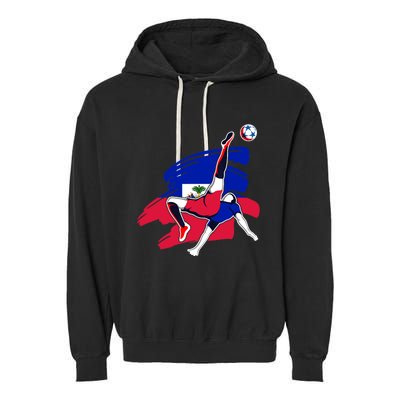 Haiti Soccer Fans Jersey Pride Proud Haitian Football Lovers Garment-Dyed Fleece Hoodie