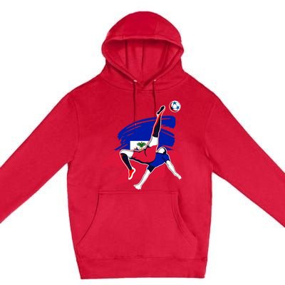 Haiti Soccer Fans Jersey Pride Proud Haitian Football Lovers Premium Pullover Hoodie