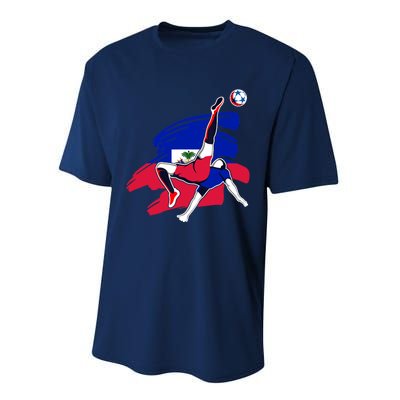 Haiti Soccer Fans Jersey Pride Proud Haitian Football Lovers Performance Sprint T-Shirt