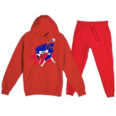 Haiti Soccer Fans Jersey Pride Proud Haitian Football Lovers Premium Hooded Sweatsuit Set