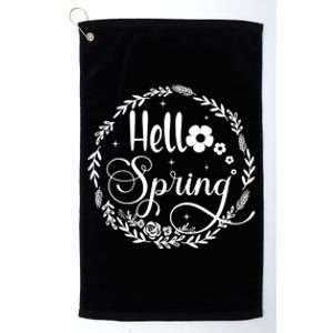 Hello Spring Flowers Sunshine Easter Platinum Collection Golf Towel