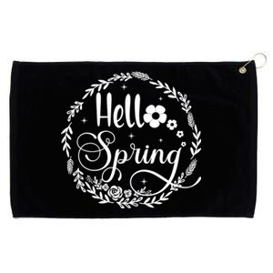 Hello Spring Flowers Sunshine Easter Grommeted Golf Towel