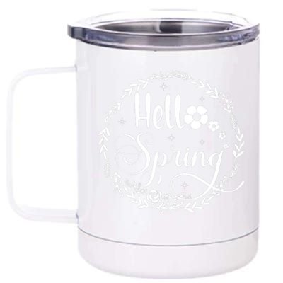 Hello Spring Flowers Sunshine Easter 12 oz Stainless Steel Tumbler Cup