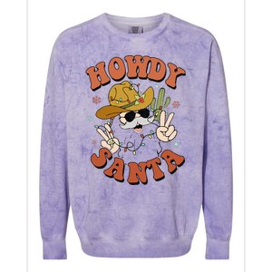 Howdy Santa Funny Cowboy Christmas Xmas Colorblast Crewneck Sweatshirt