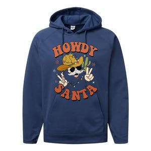 Howdy Santa Funny Cowboy Christmas Xmas Performance Fleece Hoodie