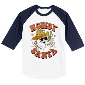 Howdy Santa Funny Cowboy Christmas Xmas Baseball Sleeve Shirt