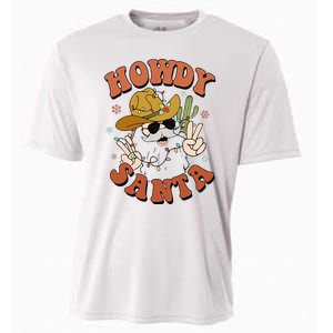 Howdy Santa Funny Cowboy Christmas Xmas Cooling Performance Crew T-Shirt