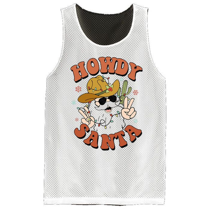 Howdy Santa Funny Cowboy Christmas Xmas Mesh Reversible Basketball Jersey Tank