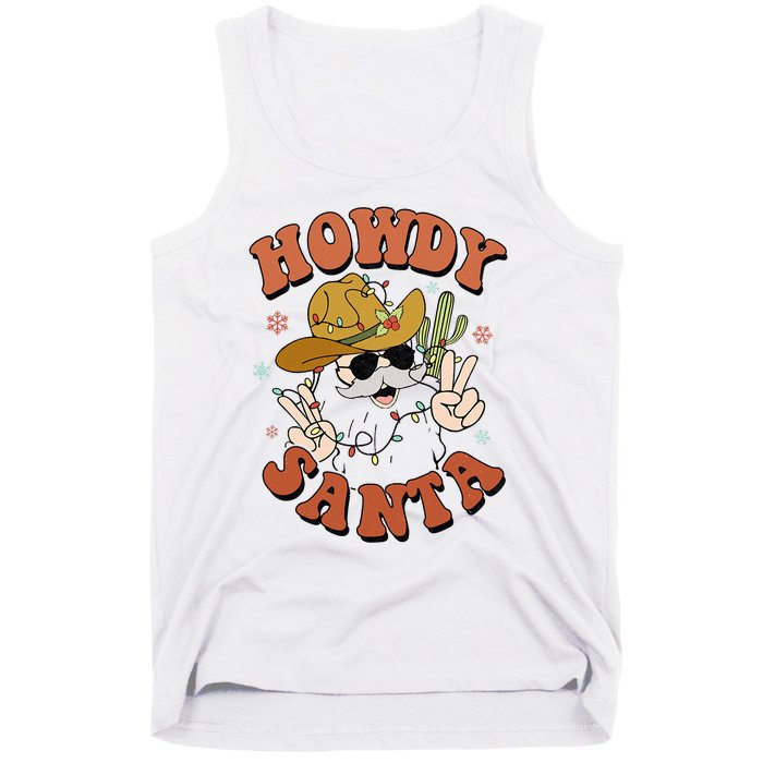 Howdy Santa Funny Cowboy Christmas Xmas Tank Top