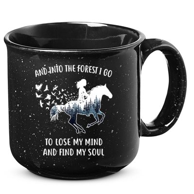 Horse Shirts For Women: Into The Forest I Go Horse Riding TShirt 15oz Campfire Ceramic Mug