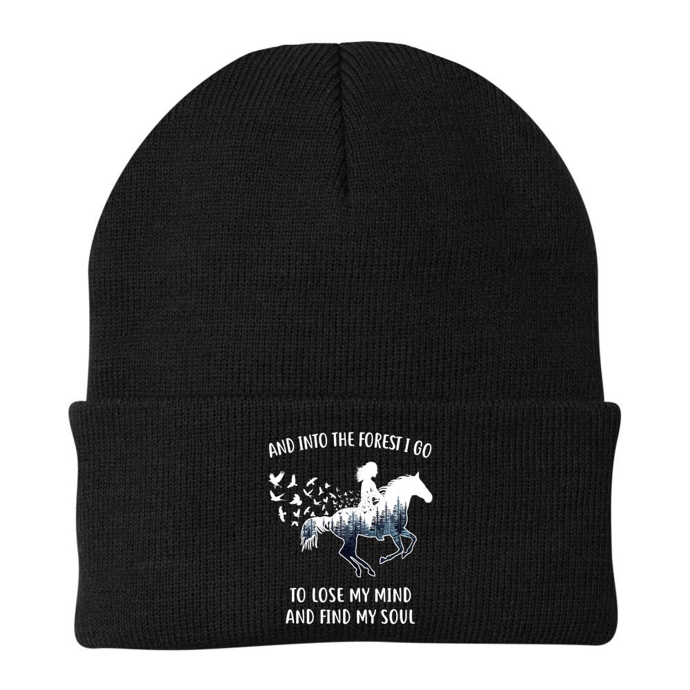 Horse Shirts For Women: Into The Forest I Go Horse Riding TShirt Beanie