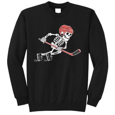 Halloween Spooky Funny Skeleton Playing Ice Hockey Lovers Gift Sweatshirt