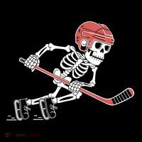 Halloween Spooky Funny Skeleton Playing Ice Hockey Lovers Gift Impact Tech Backpack