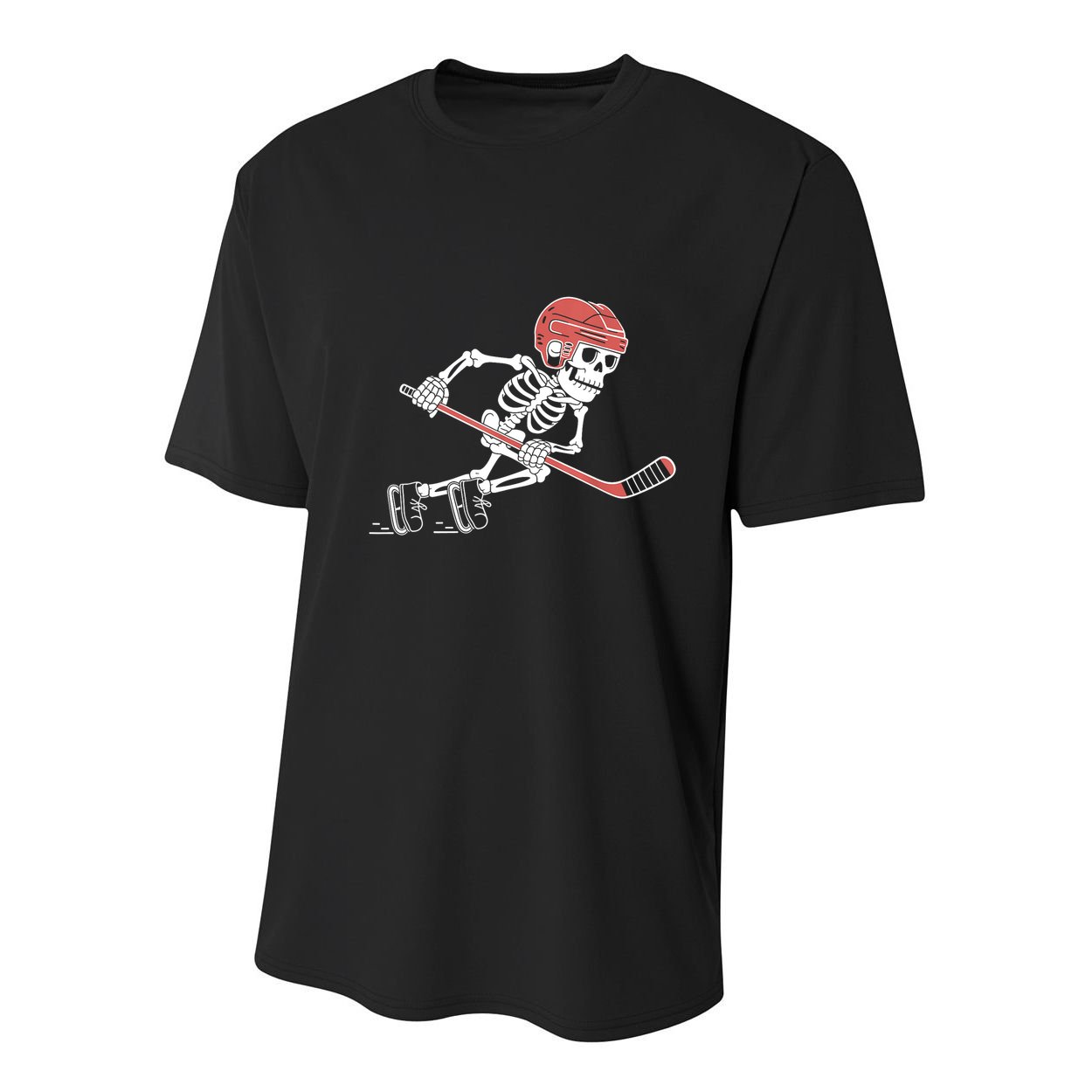 Halloween Spooky Funny Skeleton Playing Ice Hockey Lovers Gift Youth Performance Sprint T-Shirt