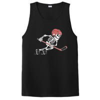 Halloween Spooky Funny Skeleton Playing Ice Hockey Lovers Gift PosiCharge Competitor Tank