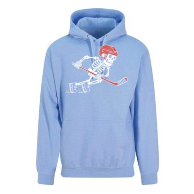 Halloween Spooky Funny Skeleton Playing Ice Hockey Lovers Gift Unisex Surf Hoodie