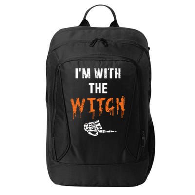 Halloween Shirt For Husbands I'm With The Witch She Be Crazy City Backpack