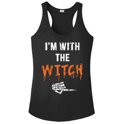 Halloween Shirt For Husbands I'm With The Witch She Be Crazy Ladies PosiCharge Competitor Racerback Tank