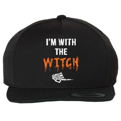 Halloween Shirt For Husbands I'm With The Witch She Be Crazy Wool Snapback Cap