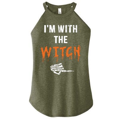 Halloween Shirt For Husbands I'm With The Witch She Be Crazy Women's Perfect Tri Rocker Tank