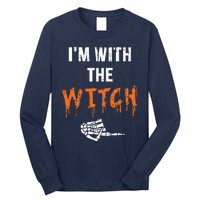 Halloween Shirt For Husbands I'm With The Witch She Be Crazy Long Sleeve Shirt