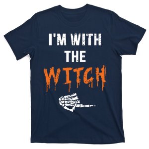 Halloween Shirt For Husbands I'm With The Witch She Be Crazy T-Shirt