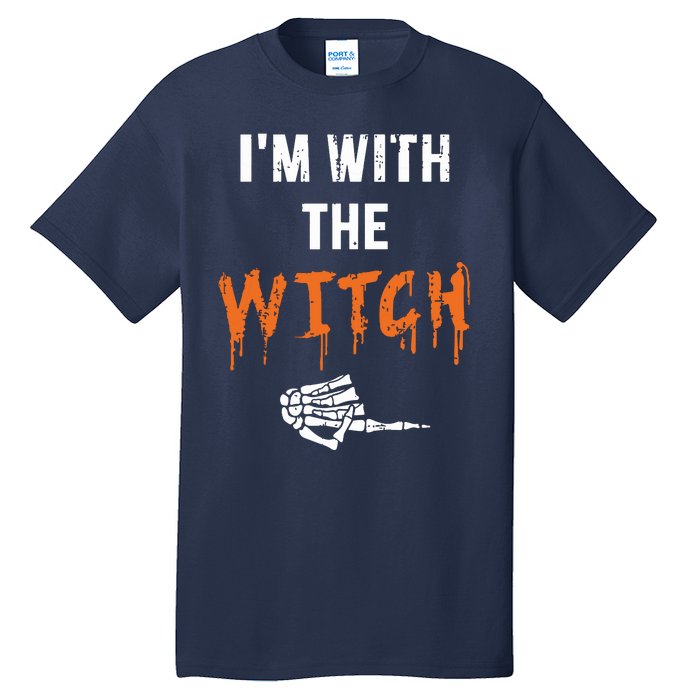 Halloween Shirt For Husbands I'm With The Witch She Be Crazy Tall T-Shirt