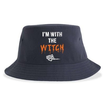 Halloween Shirt For Husbands I'm With The Witch She Be Crazy Sustainable Bucket Hat