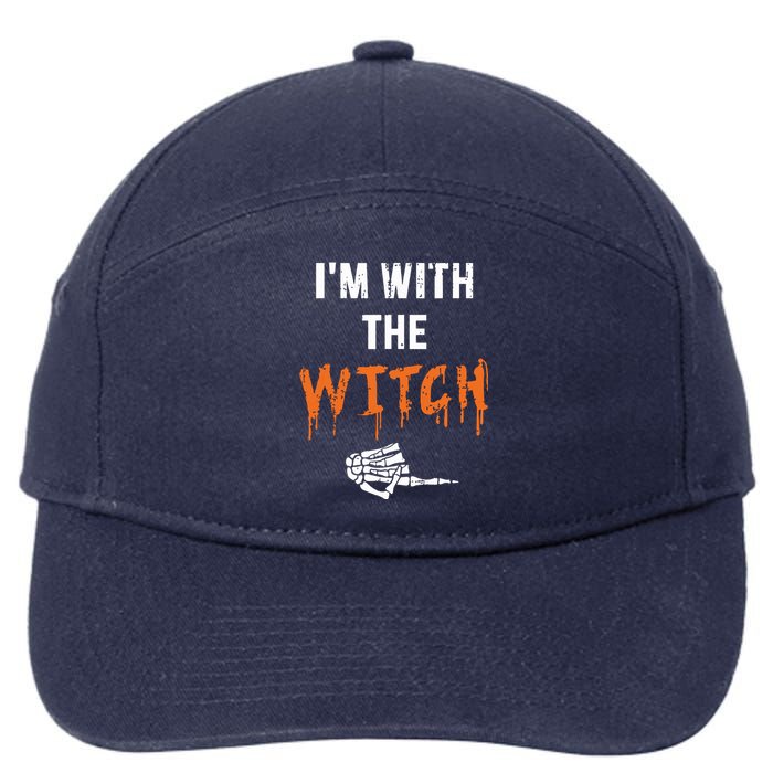 Halloween Shirt For Husbands I'm With The Witch She Be Crazy 7-Panel Snapback Hat