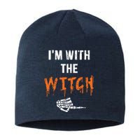 Halloween Shirt For Husbands I'm With The Witch She Be Crazy Sustainable Beanie