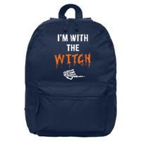 Halloween Shirt For Husbands I'm With The Witch She Be Crazy 16 in Basic Backpack