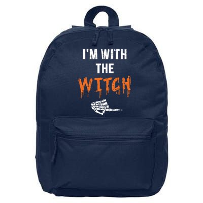 Halloween Shirt For Husbands I'm With The Witch She Be Crazy 16 in Basic Backpack