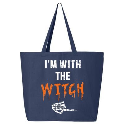 Halloween Shirt For Husbands I'm With The Witch She Be Crazy 25L Jumbo Tote