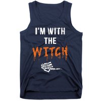 Halloween Shirt For Husbands I'm With The Witch She Be Crazy Tank Top